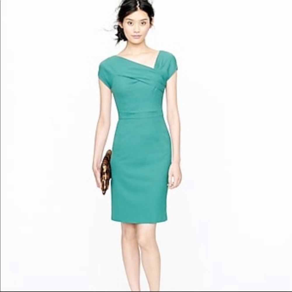Green J. Crew Origami Dress